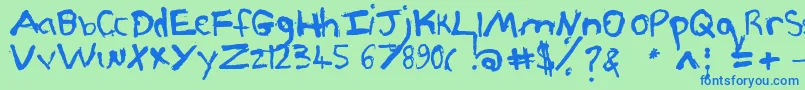 Pjgrunge Font – Blue Fonts on Green Background