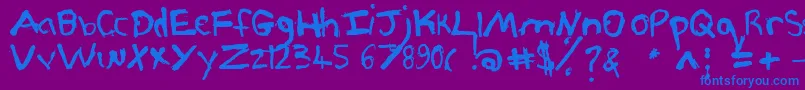 Pjgrunge Font – Blue Fonts on Purple Background