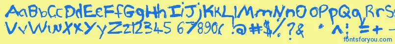 Pjgrunge Font – Blue Fonts on Yellow Background