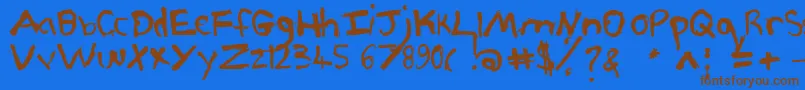 Pjgrunge Font – Brown Fonts on Blue Background