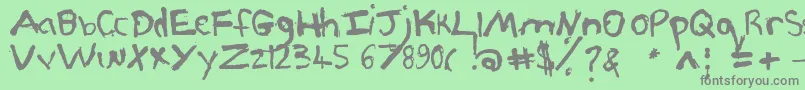Pjgrunge Font – Gray Fonts on Green Background