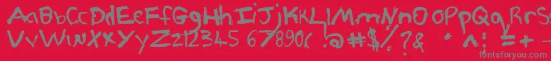 Pjgrunge Font – Gray Fonts on Red Background