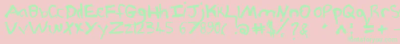 Pjgrunge Font – Green Fonts on Pink Background