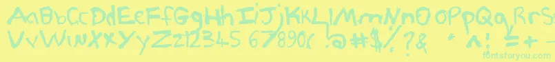 Pjgrunge Font – Green Fonts on Yellow Background