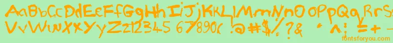 Police Pjgrunge – polices orange sur fond vert