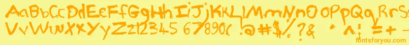 Pjgrunge-fontti – oranssit fontit keltaisella taustalla