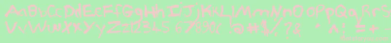 フォントPjgrunge – 緑の背景にピンクのフォント