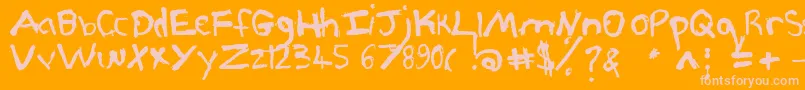 Pjgrunge Font – Pink Fonts on Orange Background