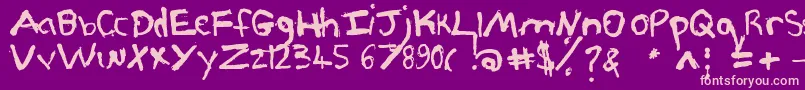 Pjgrunge-fontti – vaaleanpunaiset fontit violetilla taustalla