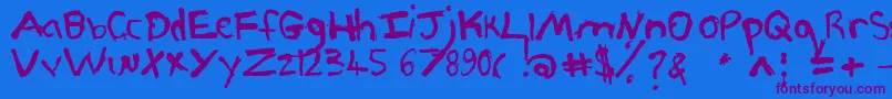 Pjgrunge Font – Purple Fonts on Blue Background