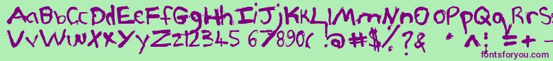 Pjgrunge Font – Purple Fonts on Green Background