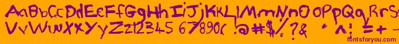 Pjgrunge Font – Purple Fonts on Orange Background