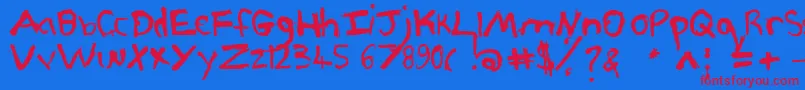 Pjgrunge Font – Red Fonts on Blue Background