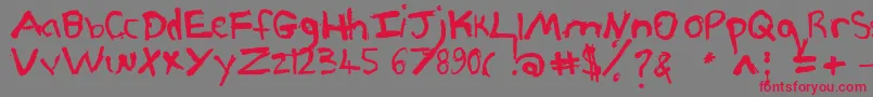 フォントPjgrunge – 赤い文字の灰色の背景