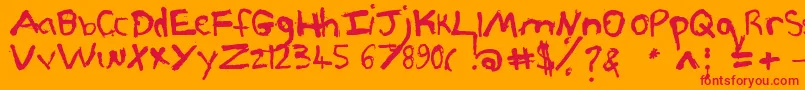 Pjgrunge-Schriftart – Rote Schriften auf orangefarbenem Hintergrund