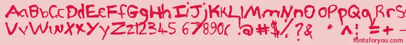 Pjgrunge Font – Red Fonts on Pink Background