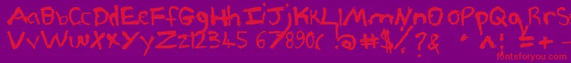 Pjgrunge Font – Red Fonts on Purple Background