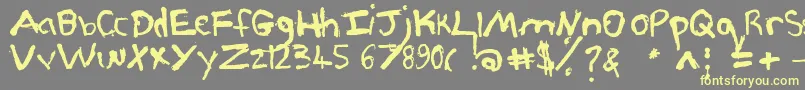 Pjgrunge Font – Yellow Fonts on Gray Background
