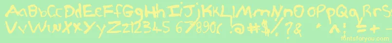 Pjgrunge Font – Yellow Fonts on Green Background