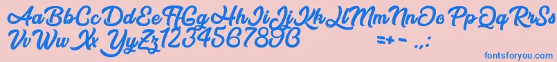 AfterNight Font – Blue Fonts on Pink Background
