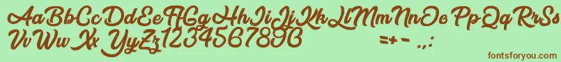 AfterNight Font – Brown Fonts on Green Background
