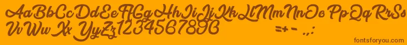 AfterNight Font – Brown Fonts on Orange Background
