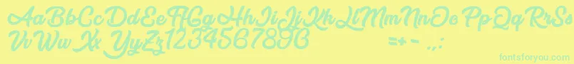 AfterNight Font – Green Fonts on Yellow Background