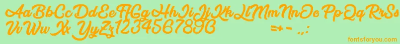 AfterNight Font – Orange Fonts on Green Background
