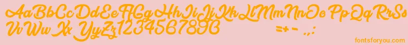 AfterNight Font – Orange Fonts on Pink Background