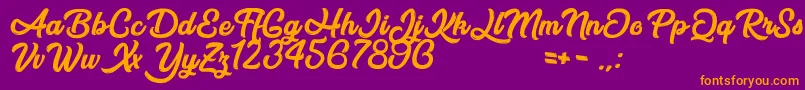 フォントAfterNight – 紫色の背景にオレンジのフォント