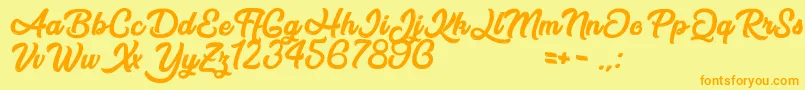 AfterNight Font – Orange Fonts on Yellow Background