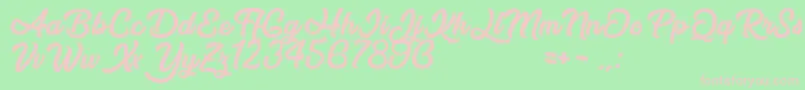 AfterNight-fontti – vaaleanpunaiset fontit vihreällä taustalla
