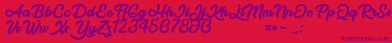 AfterNight Font – Purple Fonts on Red Background