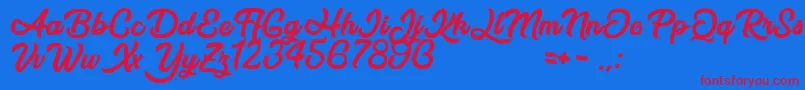 AfterNight Font – Red Fonts on Blue Background