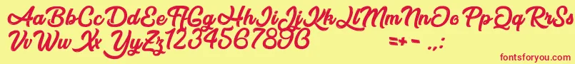 AfterNight Font – Red Fonts on Yellow Background