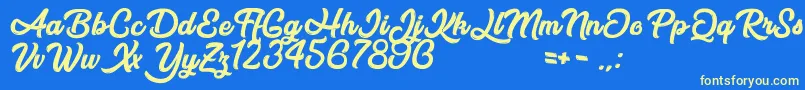 AfterNight Font – Yellow Fonts on Blue Background