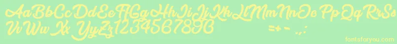 AfterNight Font – Yellow Fonts on Green Background