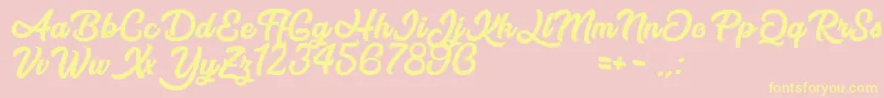 AfterNight Font – Yellow Fonts on Pink Background