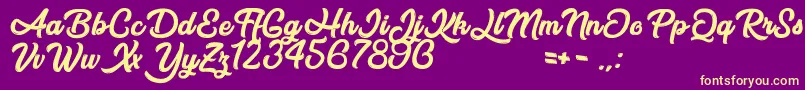 フォントAfterNight – 紫の背景に黄色のフォント