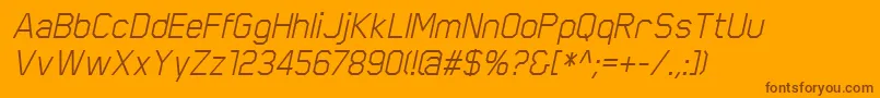 Fonte ScriberItalic – fontes marrons em um fundo laranja