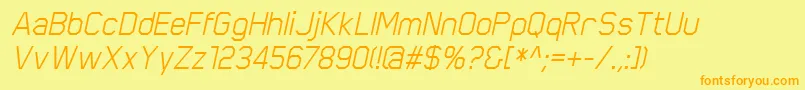 ScriberItalic Font – Orange Fonts on Yellow Background