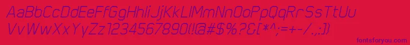 Czcionka ScriberItalic – fioletowe czcionki na czerwonym tle