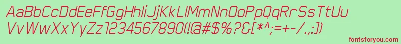 ScriberItalic-Schriftart – Rote Schriften auf grünem Hintergrund