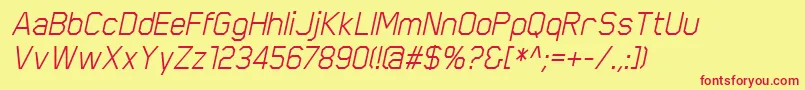 ScriberItalic Font – Red Fonts on Yellow Background