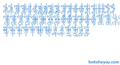 LeothricBeveled font – Blue Fonts On White Background
