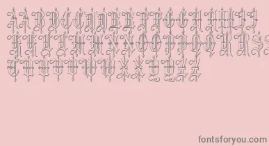 LeothricBeveled font – Gray Fonts On Pink Background