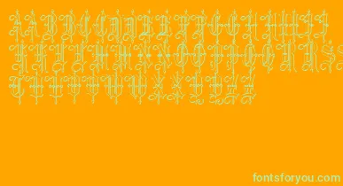 LeothricBeveled font – Green Fonts On Orange Background