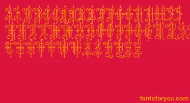 LeothricBeveled font – Orange Fonts On Red Background