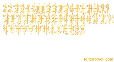 LeothricBeveled font – Orange Fonts On White Background
