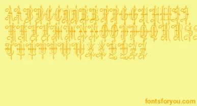 LeothricBeveled font – Orange Fonts On Yellow Background